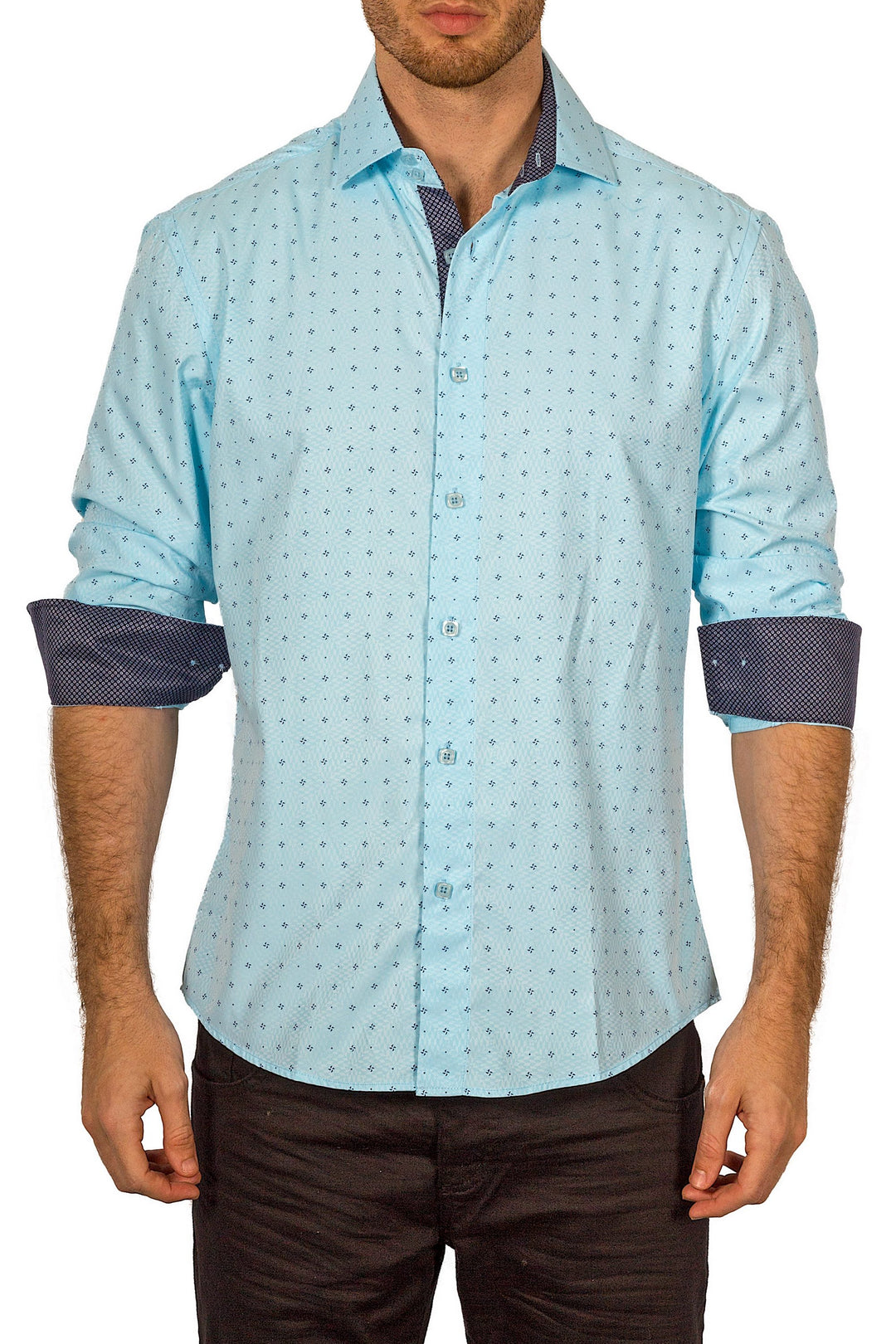 BESPOKE - Mens Turquoise Button Up Long Sleeve Dress Shirt - Modern Fit - 172661 BESPOKE - Mens Turquoise Button Up Long Sleeve Dress Shirt - Modern Fit - 172661