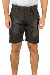 Hem Detail Distressed Shorts Solid Black