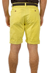 Men's Belted Short Yellow with Distress Detail