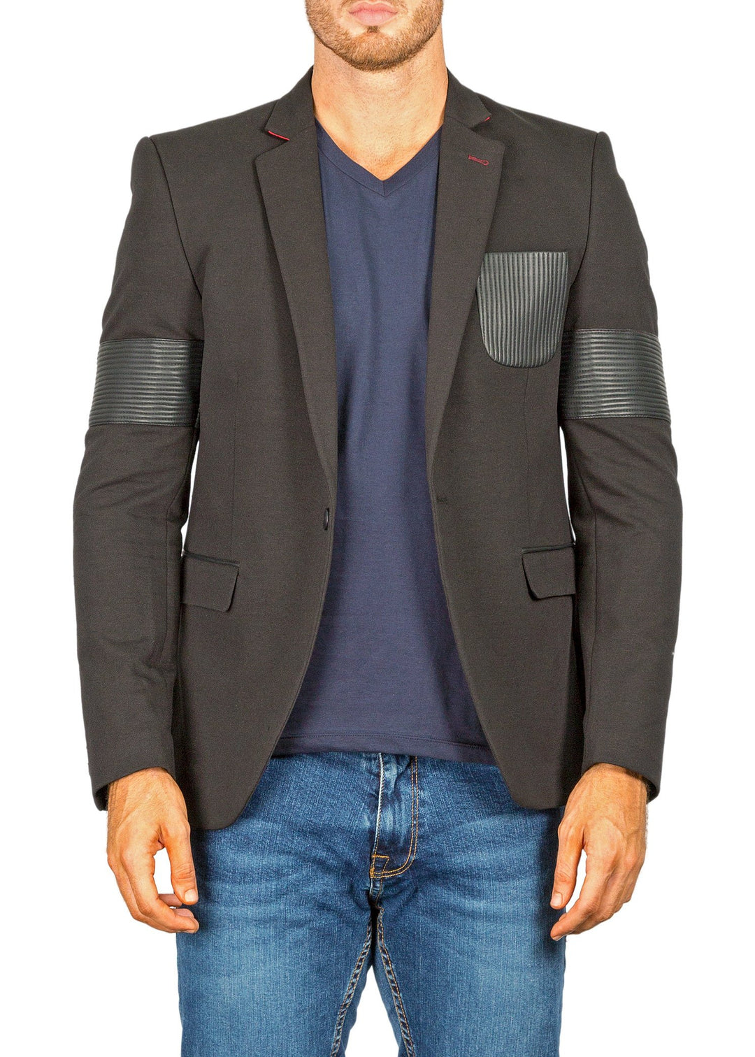 BESPOKE - Black Contrast Evening Blazer - 174106 - www.bespokemoda.com