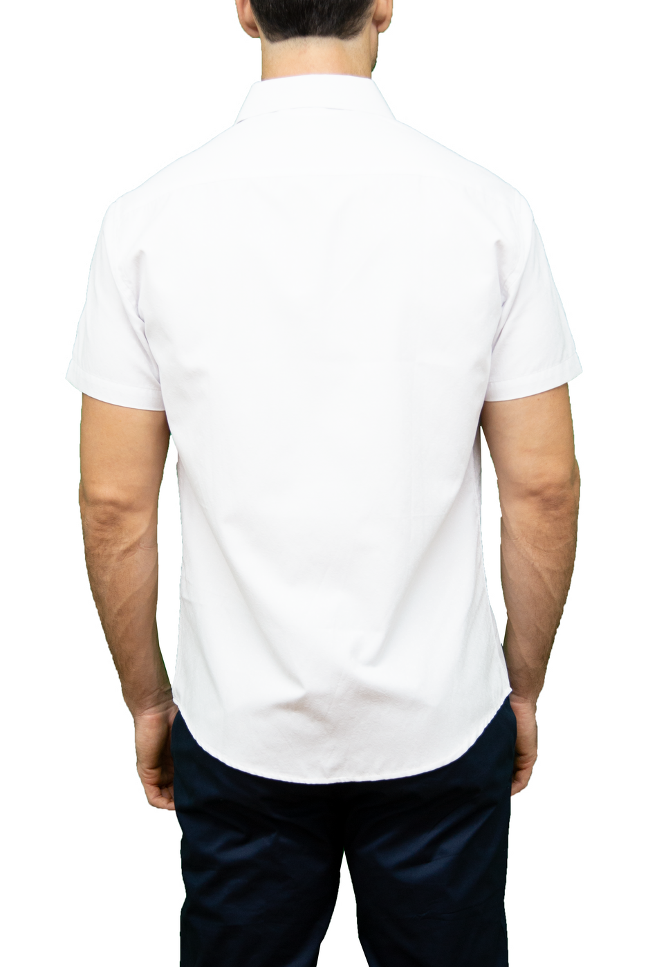 Men's Solid White Short Sleeve Button Up