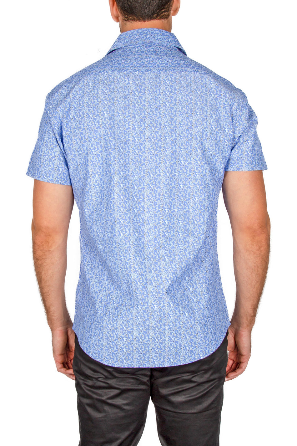 Blue Square Fine Counts Cotton Custom Monogrammed Dress Shirt (#172blu)