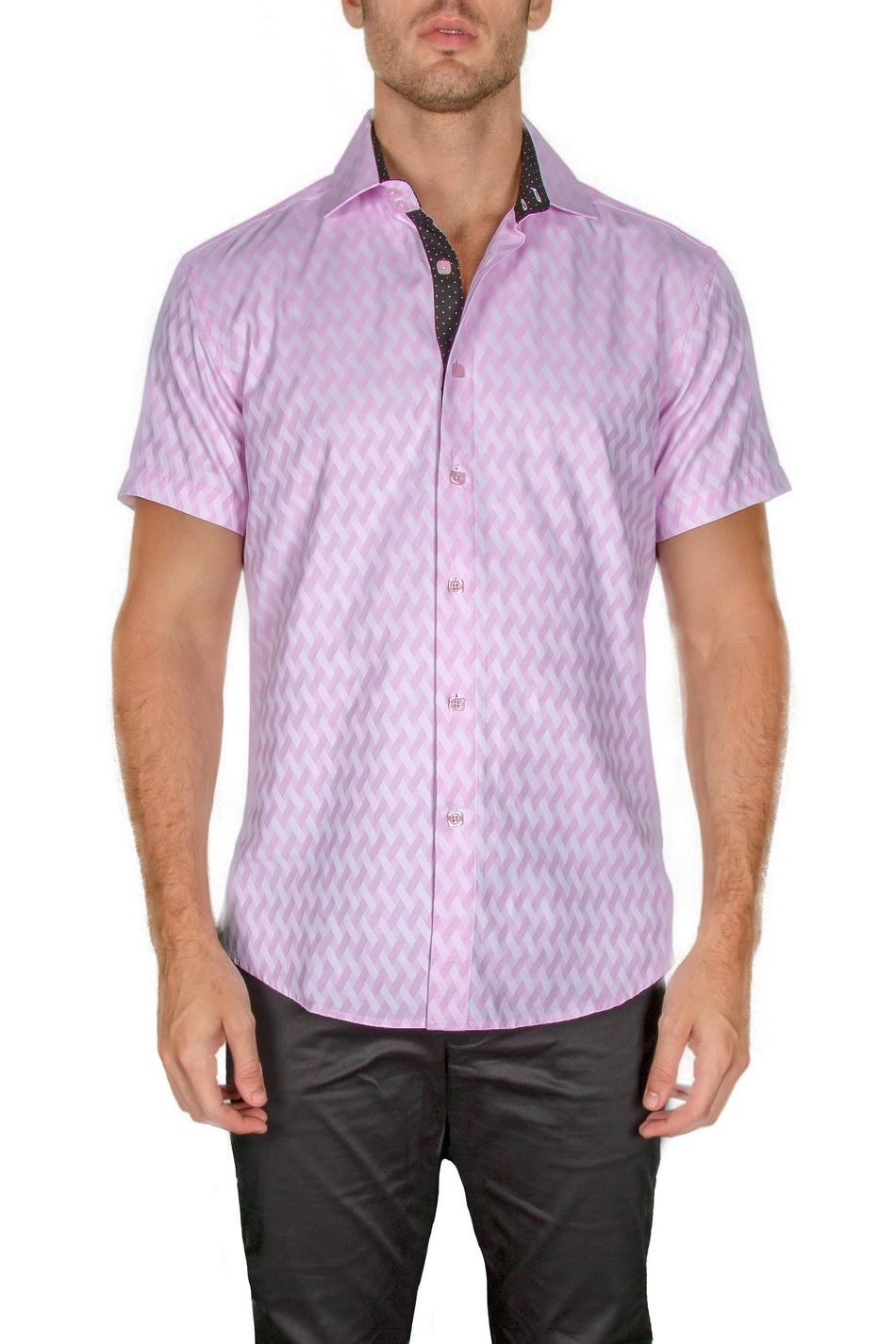 182158-mens-pink-button-up-short-sleeve-dress-shirt