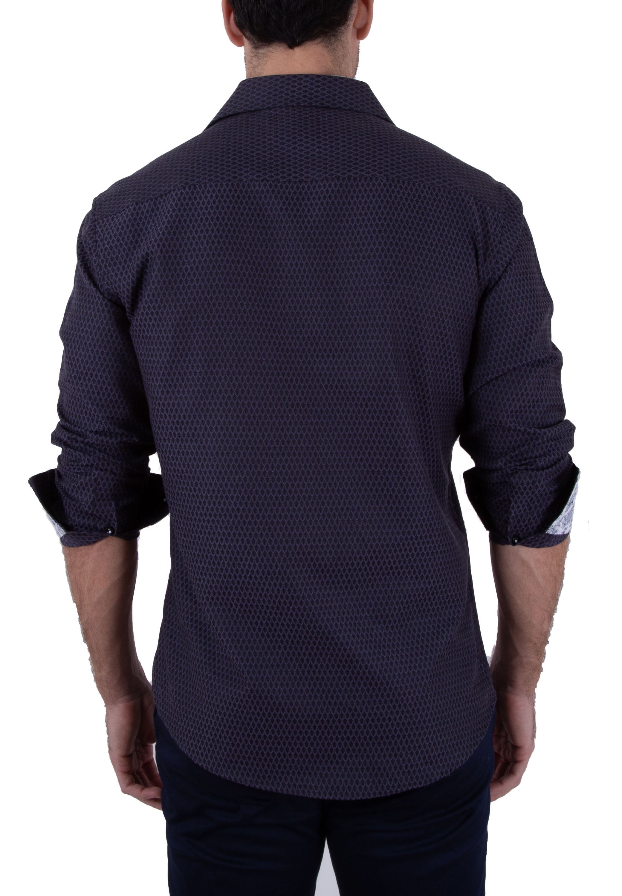 BESPOKE - Mens Black Button Up Long Sleeve Dress Shirt - Modern Fit ...