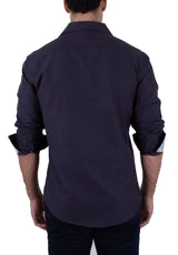 Men's Black Long Sleeve with Paisley Cuffs