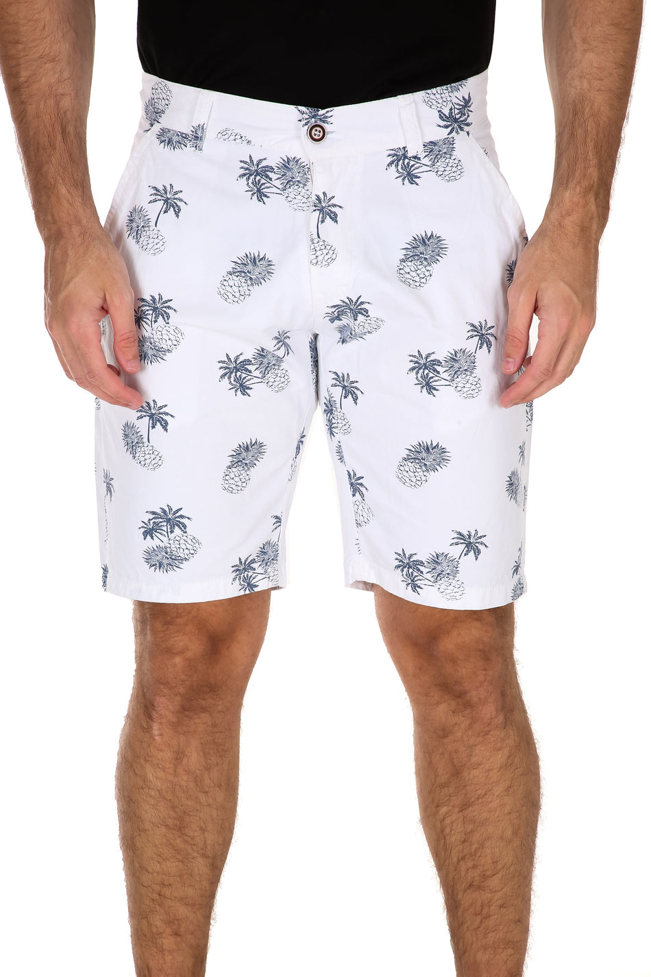 Pineapple Print Shorts White