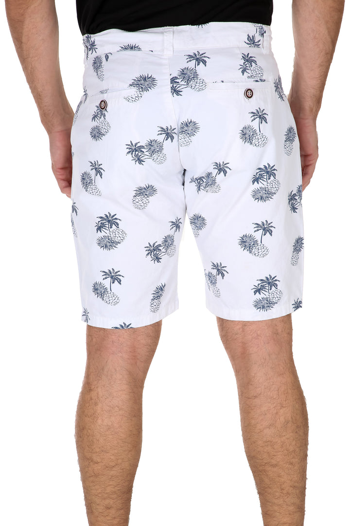 Pineapple Print Shorts White