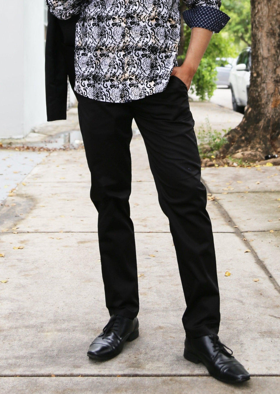 Men's Bespoke Custom Tailored Black Dress Pants In Cashmere