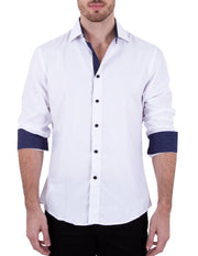 192223  - Men's White Button Up Long Sleeve Dress Shirt