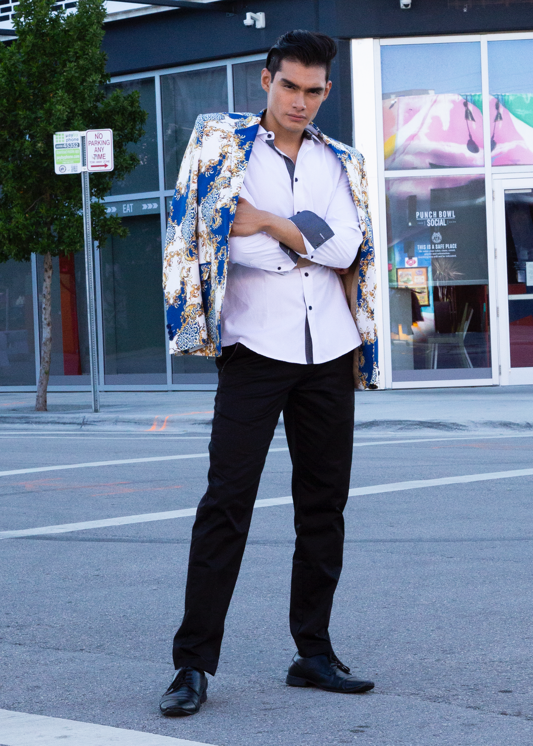 Men's Solid White Button Up Long Sleeve Dress Shirt