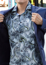 Men's Abstract Leopard Print Button Up Long Sleeve Dress Shirt