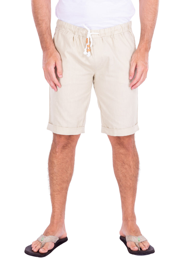 Men's Essentials Linen Drawstring Shorts Solid Khaki