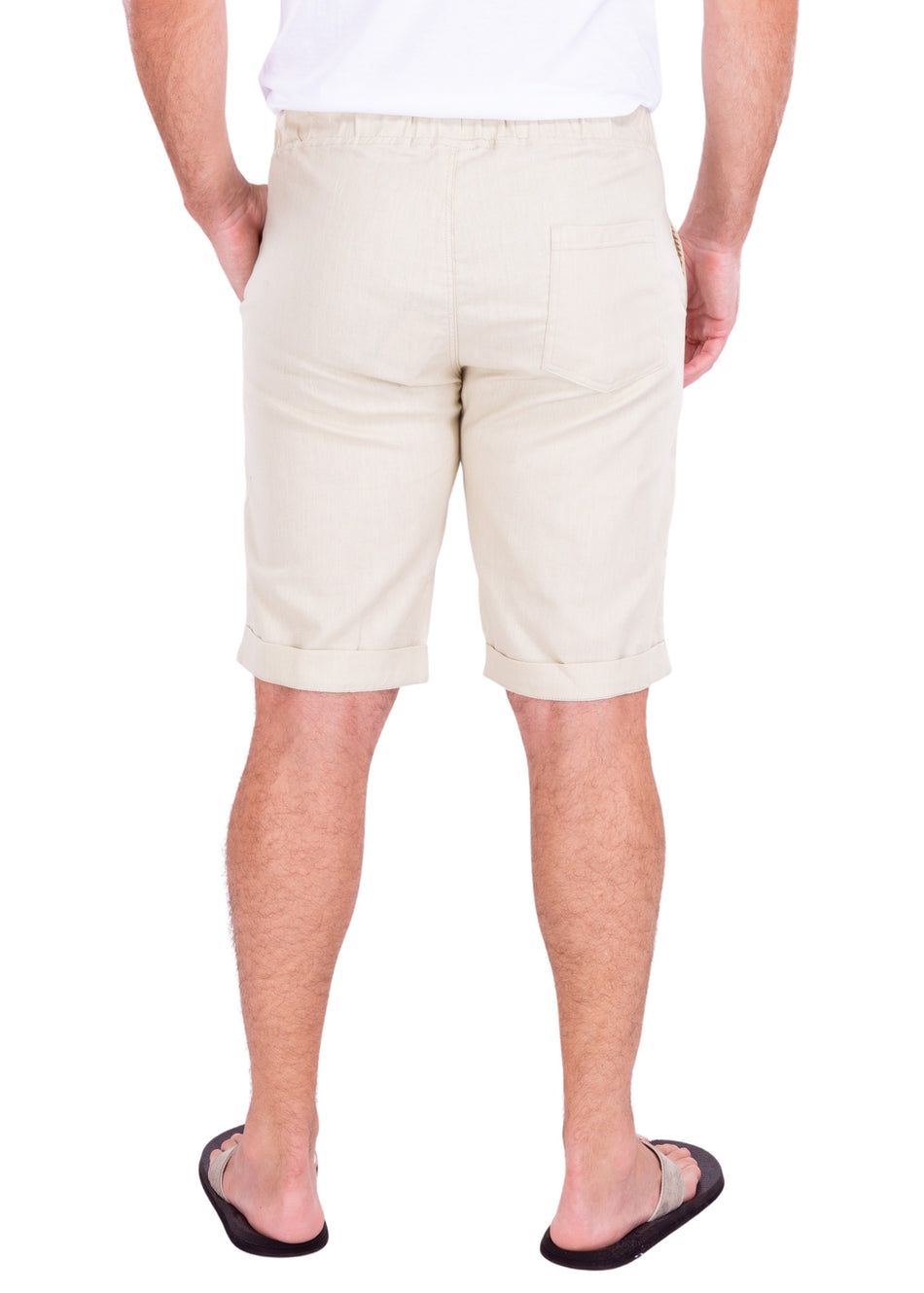 Men's Essentials Linen Drawstring Shorts Solid Khaki