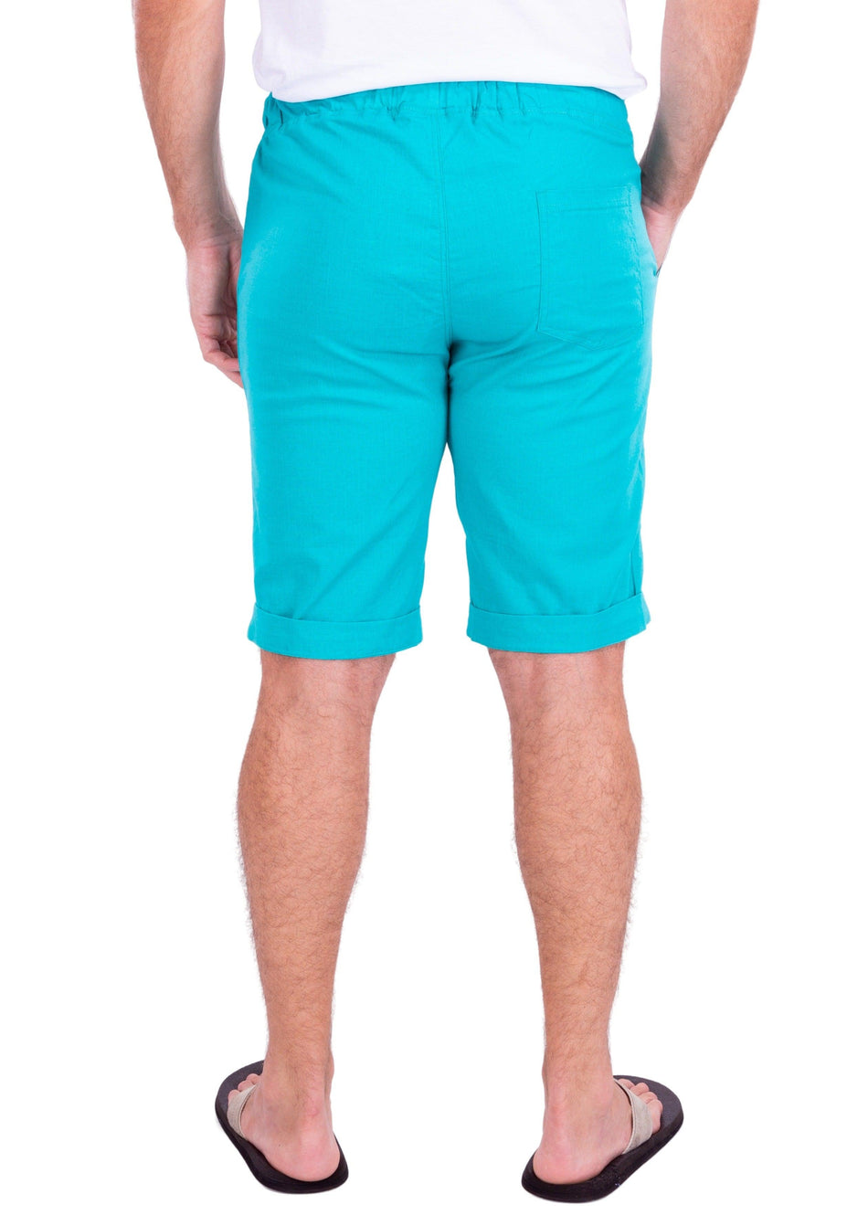 Men's Essentials Linen Drawstring Shorts Solid Teal