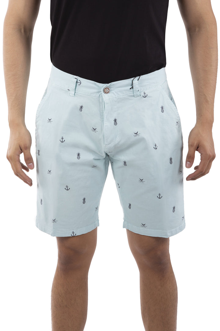 Whale Tail Anchor Print Shorts Mint
