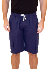 The Linen Cargo Shorts Solid Navy
