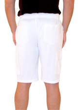 The Linen Cargo Shorts Solid White