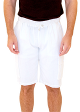 The Linen Cargo Shorts Solid White