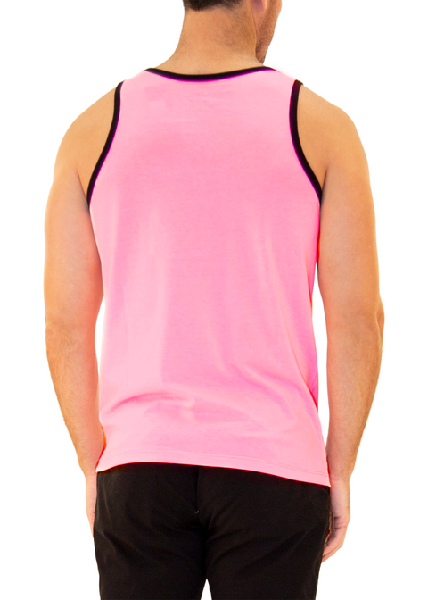 Men's Essentials Cotton Tank Top Neon Pink