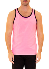 Men's Essentials Cotton Tank Top Neon Pink