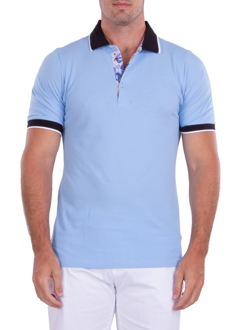Men's Essentials Light Blue Short Sleeve Polo Shirt