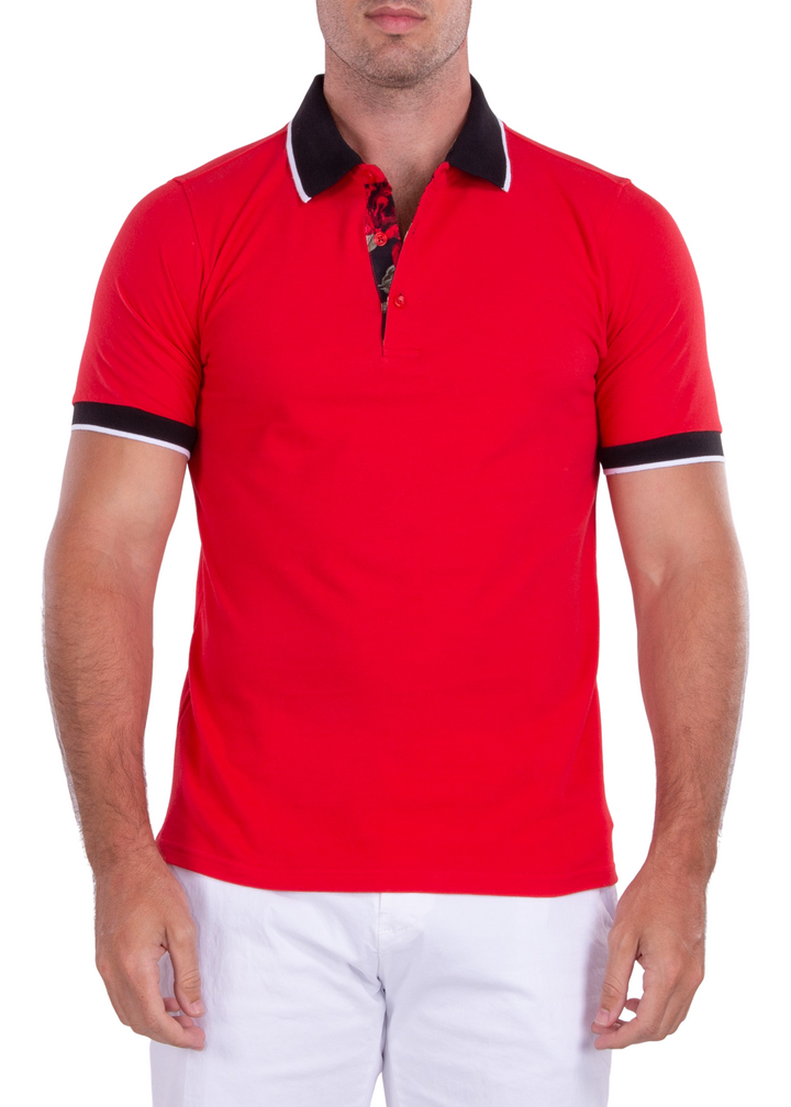Men's Essentials Red Short Sleeve Polo Shirt
