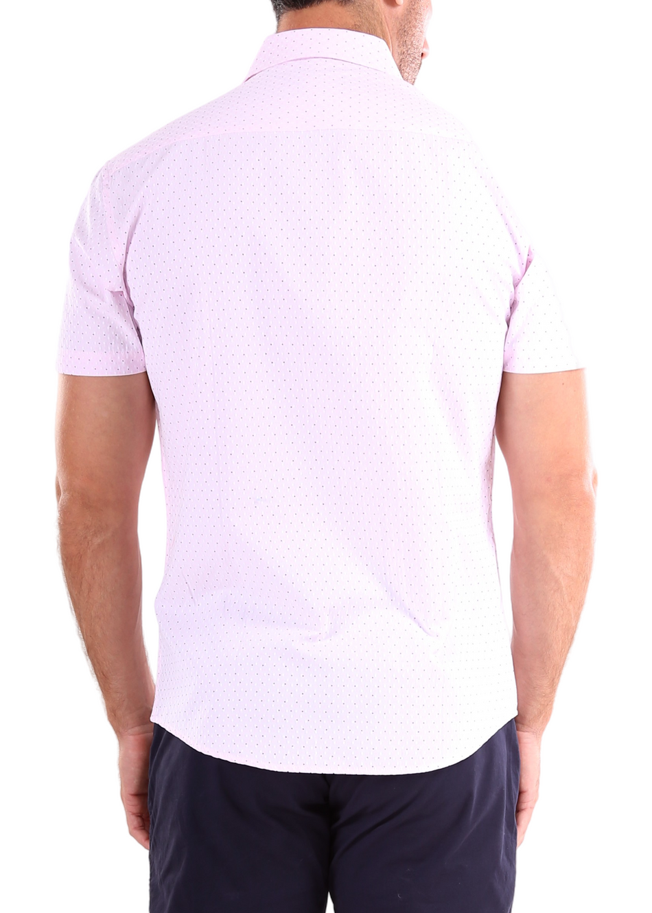 Pink Texture Short Sleeve Dress Shirt