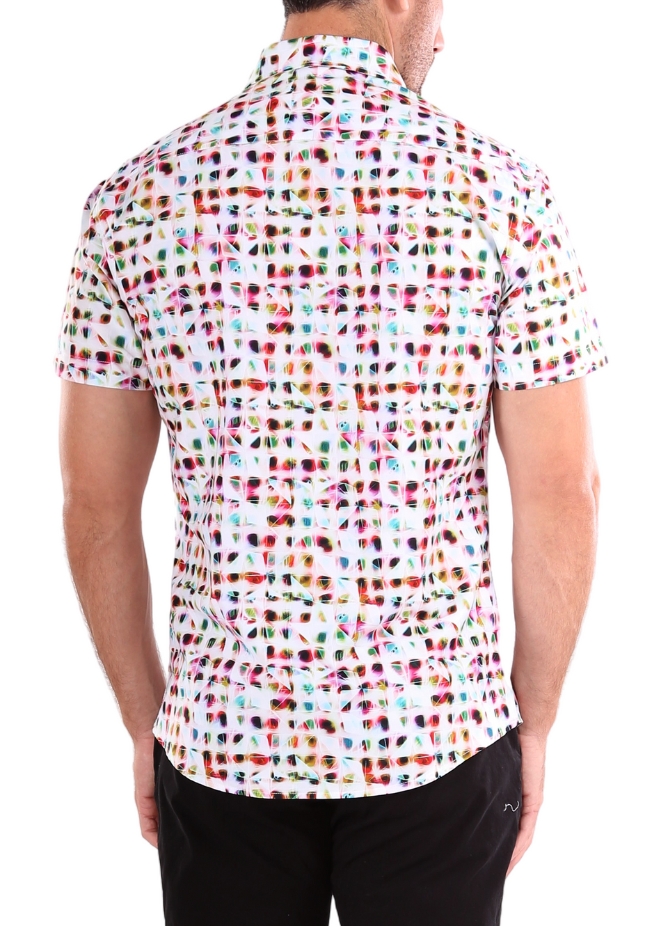 Mens red short sales sleeve dress shirt