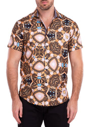 psychedelic button up shirt men button down dna print