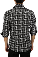 202418 - Men's Black Button Up Long Sleeve Dress Shirt