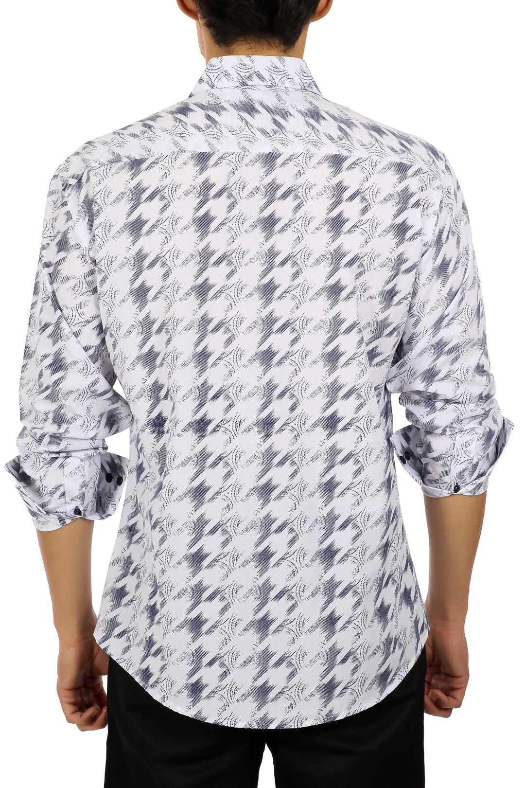 Men's White Button Up Long Sleeve Dress Shirt