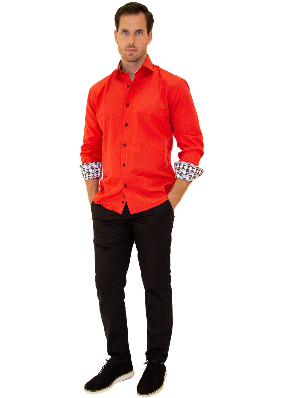 Buy Textured Formal Shirt with Long Sleeves and Pocket