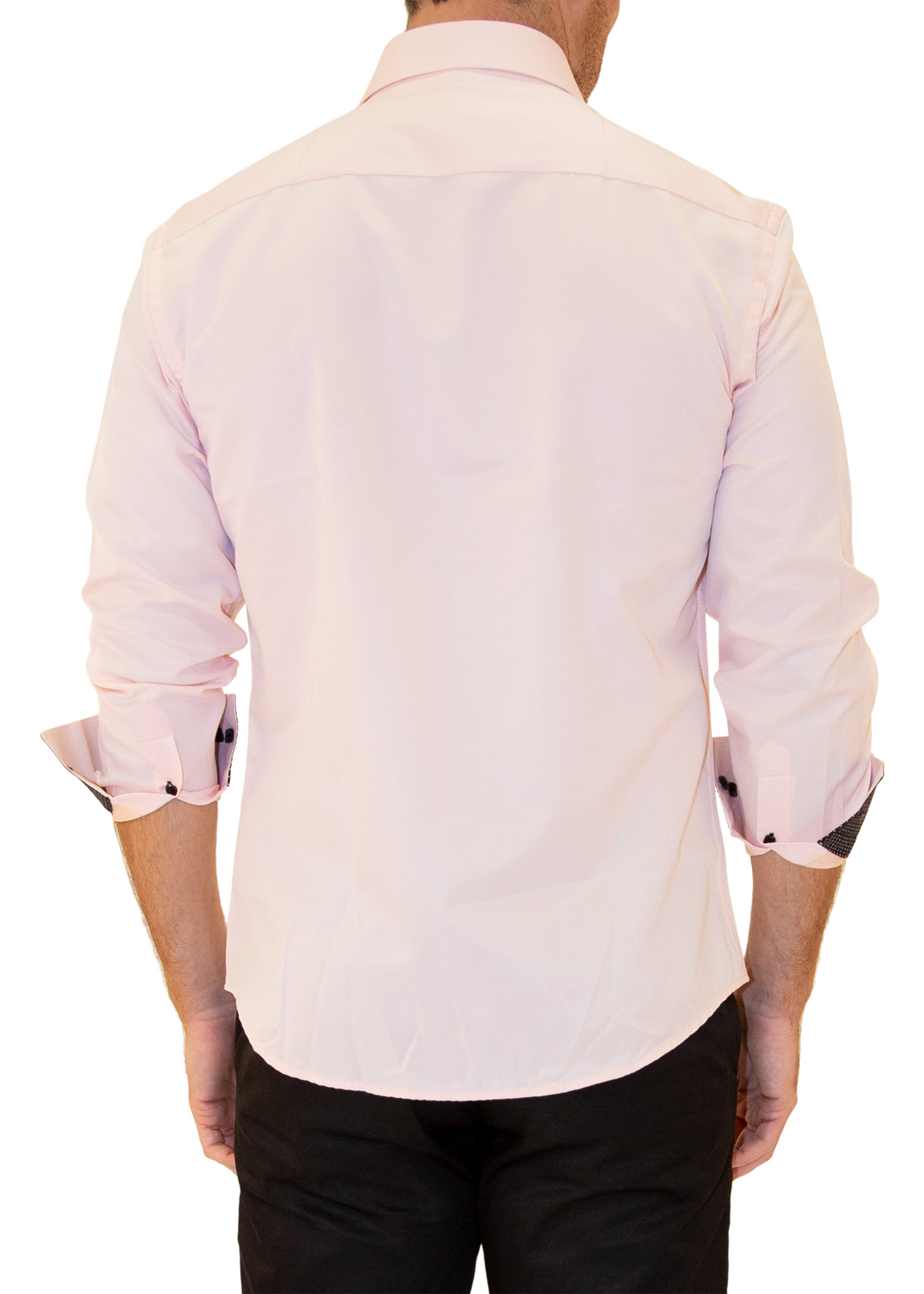 Striped Texture Solid Peach Button Up Men's Long Sleeve Dress Shirt Striped Texture Solid Peach Button Up Men's Long Sleeve Dress Shirt