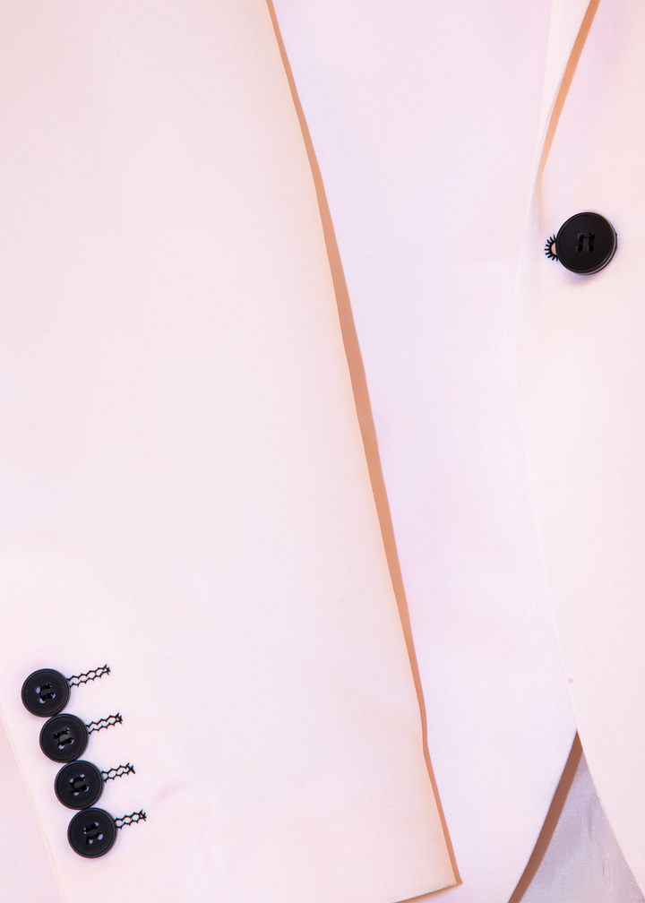 Satin Finish Evening Blazer Solid Pink