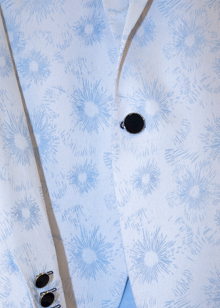 Fireworks Pattern Evening Blazer Blue