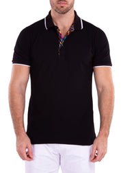 Men's Essentials Short Sleeve Polo Shirt Solid Black
