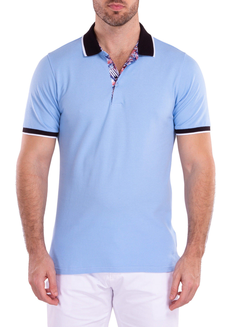Men's Essentials Short Sleeve Polo Shirt Solid Light Blue