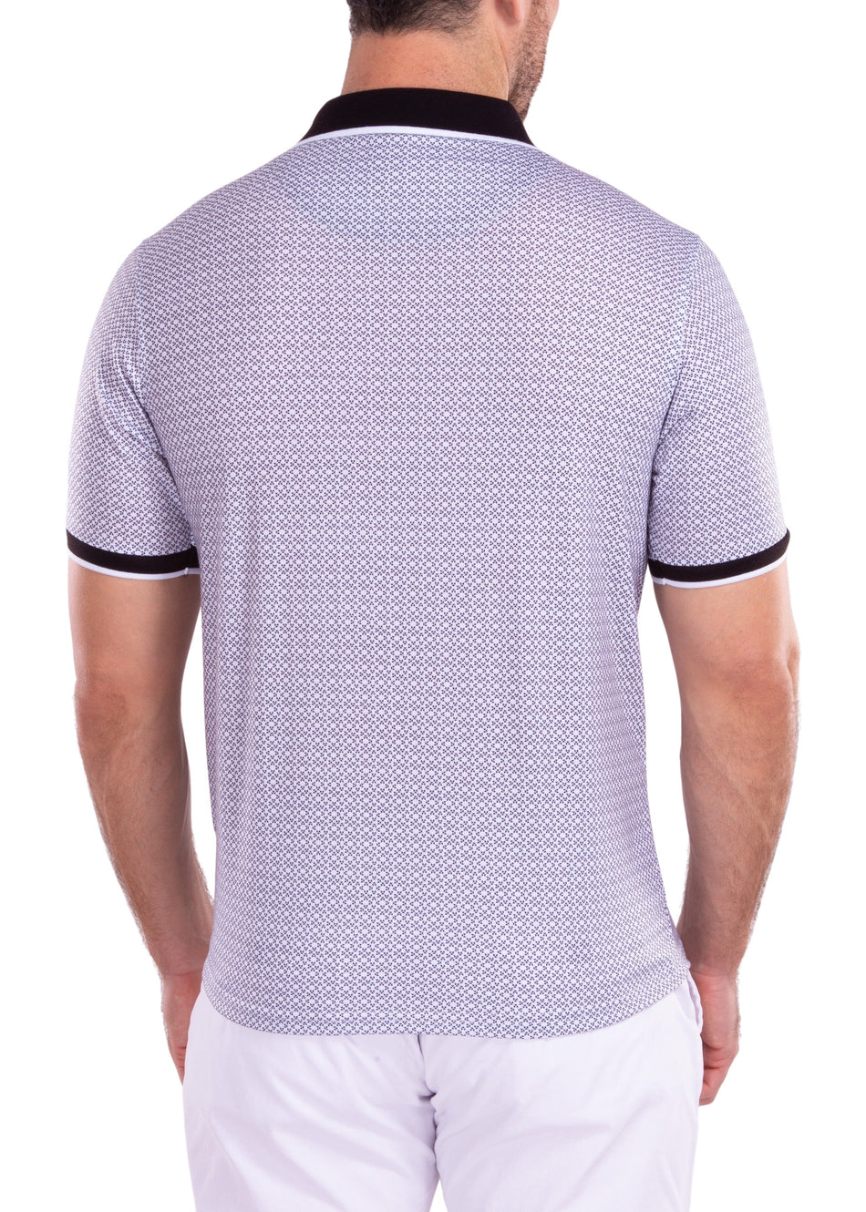 Subtle Geometric Triangle Pattern Printed Polo Shirt