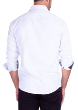 Square Microprint Long Sleeve Dress Shirt White