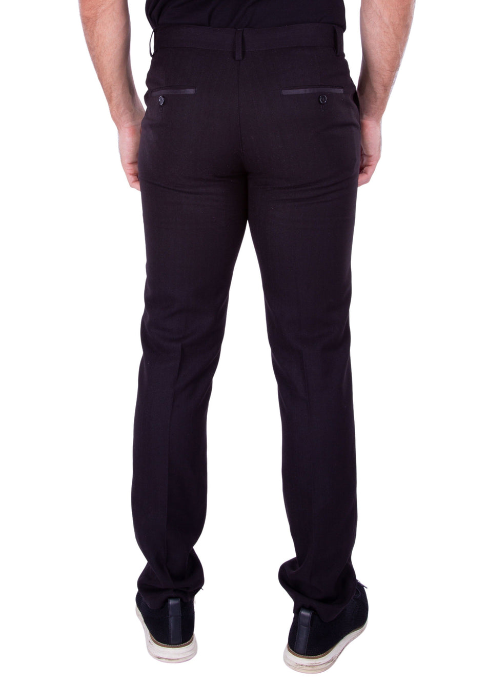 Men's Classic Fit Pinstripe Pants Black