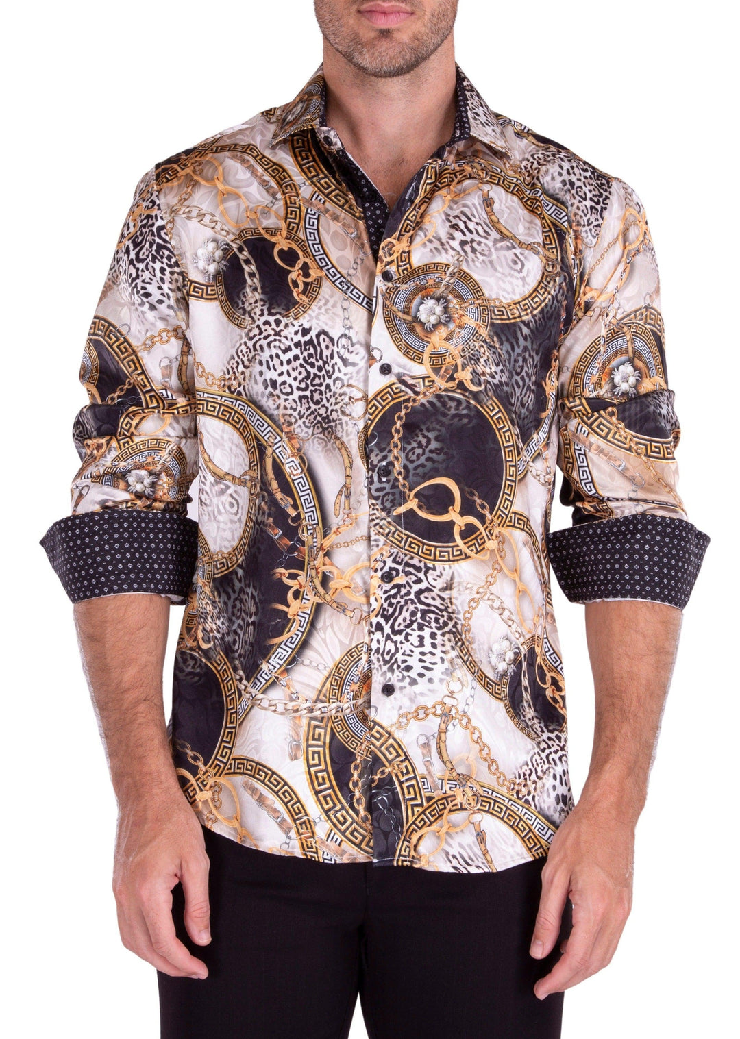 cheetah dress shirt Leopard Print Chiffon Shirt Large