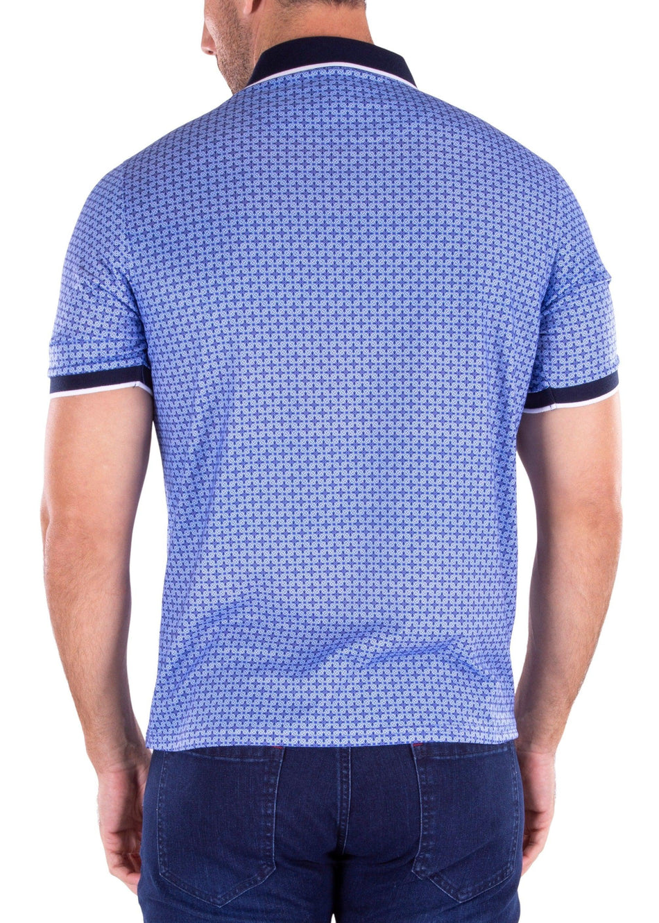 Blue Half Button Polo Shirt