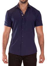 Performance Fit Short Sleeve Dress Shirt Navy