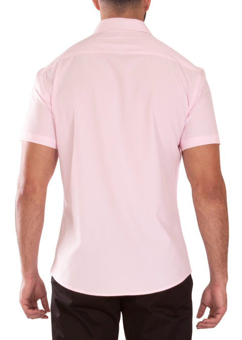 Performance Fit Short Sleeve Dress Shirt Pink