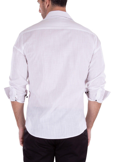 White Button Up Long Sleeve Dress Shirt
