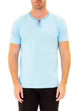 Men's Essentials Cotton Henley Turquoise