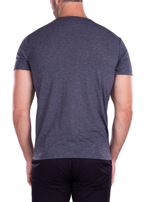 Men's Essentials Cotton Crew Neck Solid Charcoal Gray