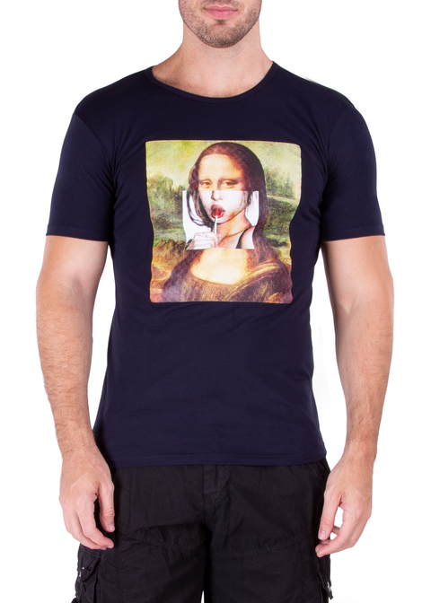 Mona Lisa Graphic Tee Navy